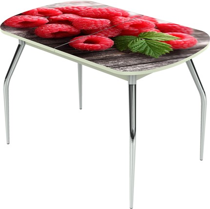 Кухонный стол раскладной Ривьера исп.1 ноги метал. крашеные №24 Фотопечать (Фрукты №17) в Тюмени - изображение
