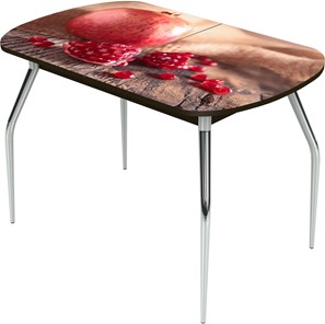 Кухонный стол раздвижной Ривьера исп.1 ноги метал. крашеные №24 Фотопечать (Фрукты №4) в Тюмени
