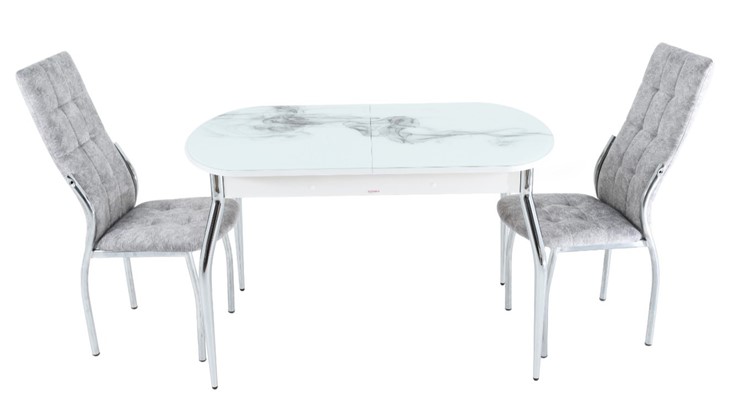 Обеденный раздвижной стол Ривьера исп.1 ноги метал. крашеные №24 Фотопечать (Текстура №31) в Тюмени - изображение 12