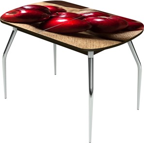 Кухонный овальный стол Ривьера исп.2 ноги метал. крашеные №24 Фотопечать (Фрукты №21) в Тюмени