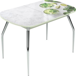 Кухонный раскладной стол Ривьера исп.2 ноги метал. крашеные №24 Фотопечать (Фрукты №28) в Тюмени