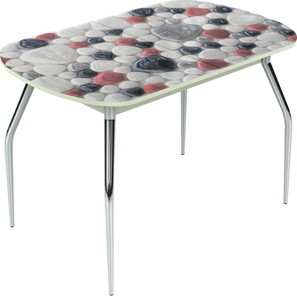 Кухонный раздвижной стол Ривьера исп.2 ноги метал. крашеные №24 Фотопечать (Текстура №62) в Тюмени