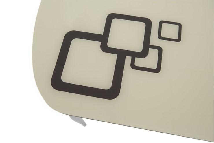 Кухонный стол раздвижной Ривьера мини дерево №1, Рисунок квадро (стекло белое/черный/белый) в Тюмени - изображение 6