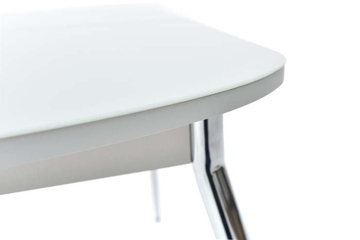 Кухонный раздвижной стол Ривьера мини хром №5 (стекло белое/черный) в Заводоуковске - изображение 5