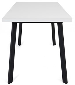 Кухонный стол раздвижной Сальвадор-1G (ноги черные, стекло cristal/белый цемент) в Тюмени - предосмотр 2