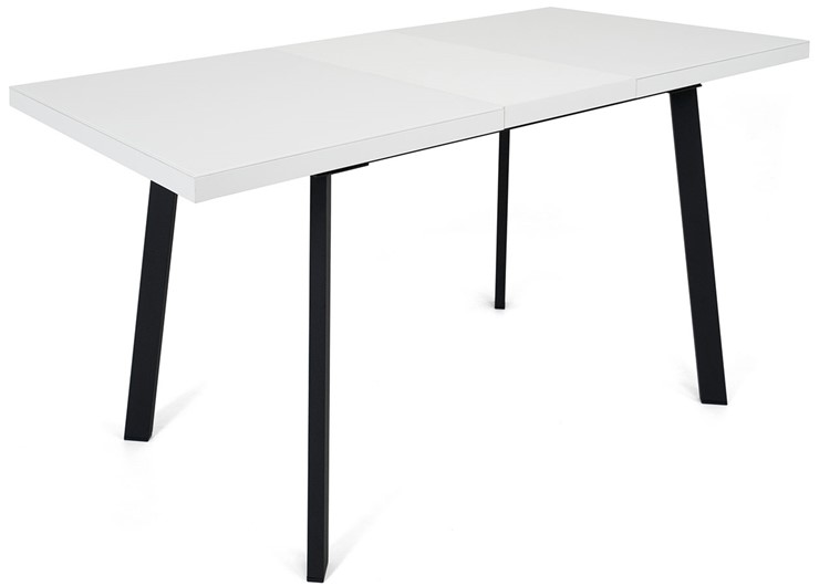 Кухонный стол раздвижной Сальвадор-1G (ноги черные, стекло cristal/белый цемент) в Тюмени - изображение 3