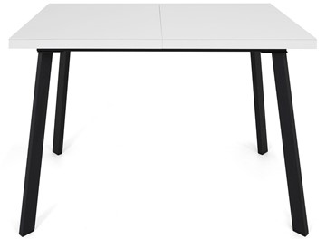 Обеденный раздвижной стол Сальвадор-2G (ноги черные, стекло cristal/белый цемент) в Тюмени - предосмотр 1