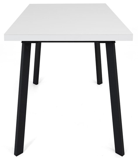 Обеденный раздвижной стол Сальвадор-2G (ноги черные, стекло cristal/белый цемент) в Заводоуковске - изображение 2
