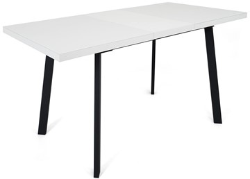 Обеденный раздвижной стол Сальвадор-2G (ноги черные, стекло cristal/белый цемент) в Заводоуковске - предосмотр 3