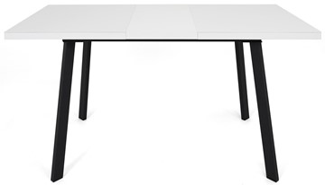 Обеденный раздвижной стол Сальвадор-2G (ноги черные, стекло cristal/белый цемент) в Заводоуковске - предосмотр 4