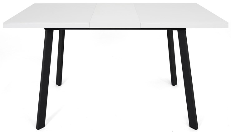 Обеденный раздвижной стол Сальвадор-2G (ноги черные, стекло cristal/белый цемент) в Тюмени - изображение 4