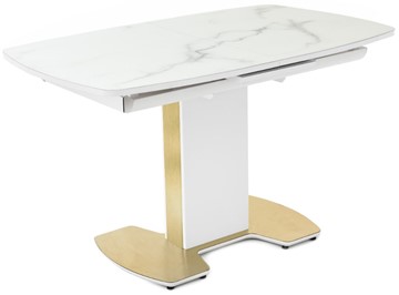 Раздвижной стол Санторини Gold ПМ (Керамика Greys White) в Заводоуковске