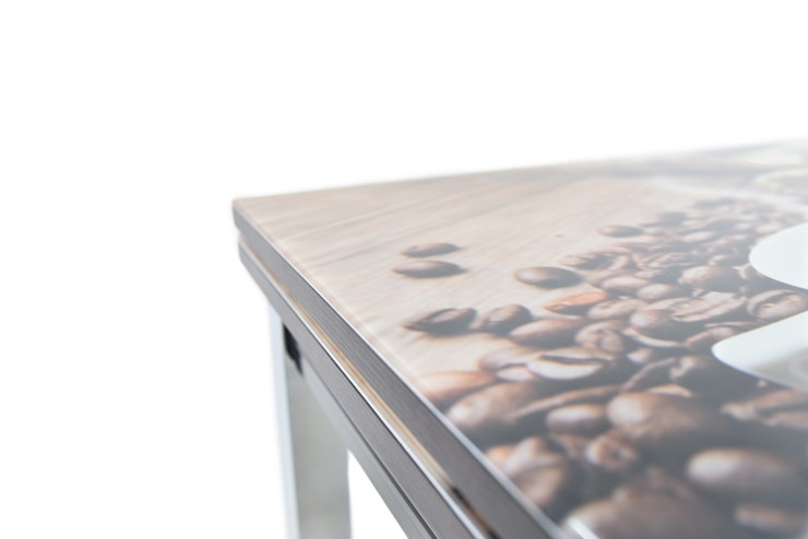Кухонный стол раскладной Шанхай исп. 1, ноги дерево №12 Фотопечать (Кофе №9) в Тюмени - изображение 8