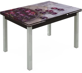 Кухонный раздвижной стол Шанхай исп. 1, ноги метал. крашеные №21 Фотопечать (Фрукты №29) в Тюмени