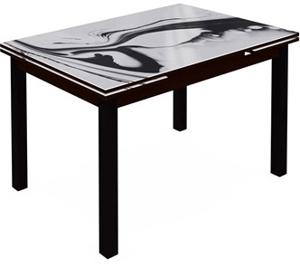 Кухонный раскладной стол Шанхай исп.1 ноги хром №10 (Exclusive h187/черный) в Тюмени
