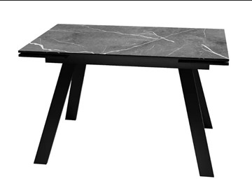Раздвижной стол SKL 140, керамика черный мрамор/подстолье черное/ножки черные в Тюмени