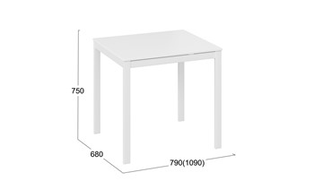 Кухонный стол раскладной Слайд тип 1 (Белый матовый, Белый) в Тюмени - предосмотр 4