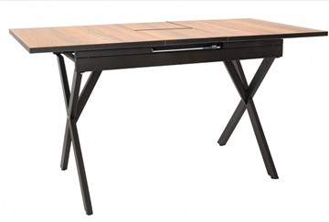 Кухонный раздвижной стол Илком Стайл № 11 (1100/1500*700 мм.) столешница Оптивайт , фотопечать, форма Флан, с механизмом бабочка в Тюмени