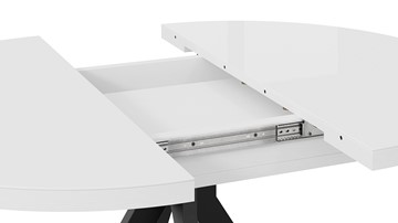 Кухонный стол раздвижной Стокгольм Тип 1 (Черный муар/Стекло глянцевое белое) в Тюмени - предосмотр 4