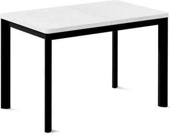 Кухонный стол раздвижной Токио-1L (ноги металлические черные, белый цемент) в Тюмени