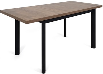 Кухонный стол раскладной Токио-1L (ноги металлические черные, дуб табако) в Заводоуковске - предосмотр 3