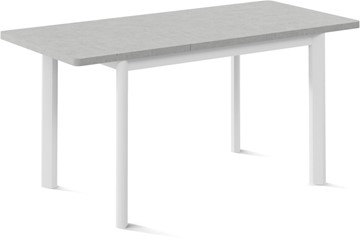 Обеденный раздвижной стол Токио-2L (ноги металлические белые, светлый цемент) в Заводоуковске - предосмотр 1