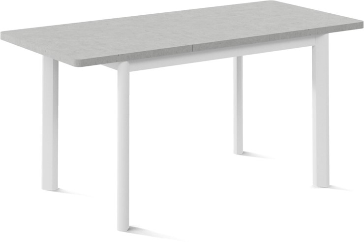 Обеденный раздвижной стол Токио-2L (ноги металлические белые, светлый цемент) в Тюмени - изображение 1