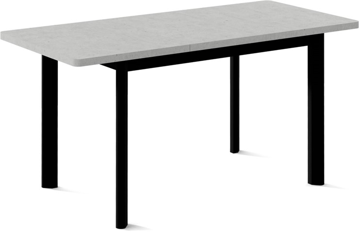 Кухонный стол раскладной Токио-2L (ноги металлические черные, светлый цемент) в Тюмени - изображение 1