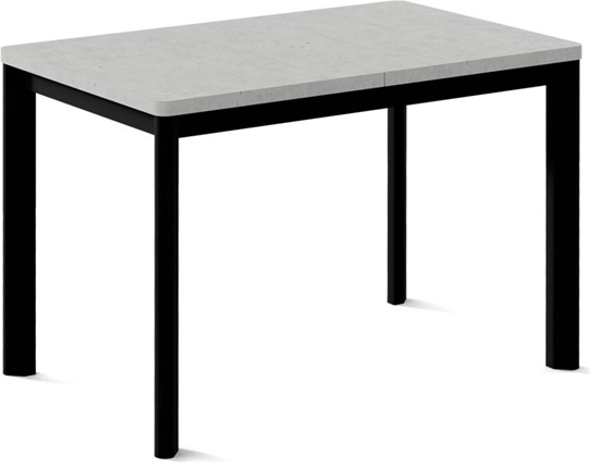 Кухонный стол раскладной Токио-2L (ноги металлические черные, светлый цемент) в Тюмени - изображение