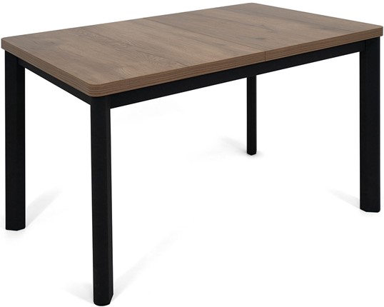 Обеденный раздвижной стол Токио-3L (ноги металлические черные, дуб табакко) в Тюмени - изображение