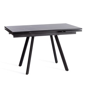 Кухонный раскладной стол VIGO ЛДСП/HPL/металл,120x80x30х30х75 см, Мрамор чёрный/чёрный арт.19730 в Тюмени