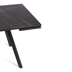 Кухонный раскладной стол VIGO ЛДСП/HPL/металл,120x80x30х30х75 см, Мрамор чёрный/чёрный арт.19730 в Тюмени - предосмотр 6
