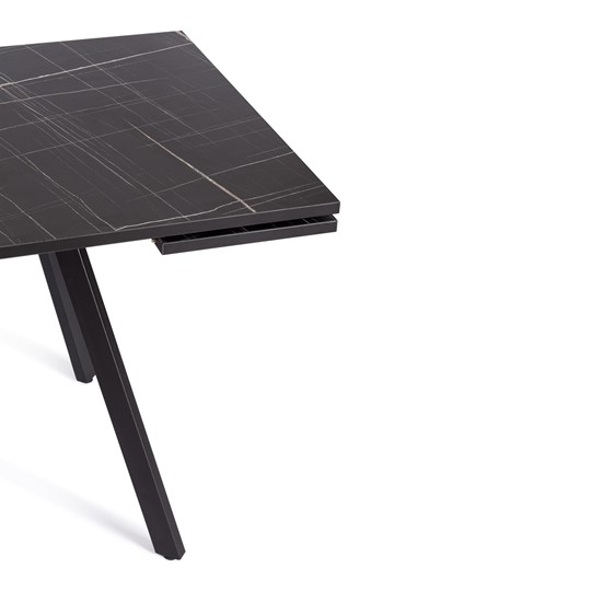 Кухонный раскладной стол VIGO ЛДСП/HPL/металл,120x80x30х30х75 см, Мрамор чёрный/чёрный арт.19730 в Тюмени - изображение 6