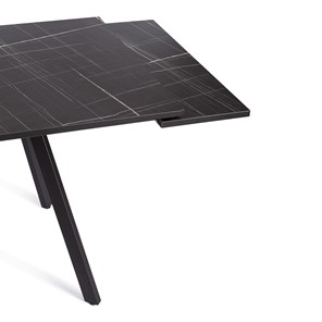 Кухонный раскладной стол VIGO ЛДСП/HPL/металл,120x80x30х30х75 см, Мрамор чёрный/чёрный арт.19730 в Тюмени - предосмотр 7