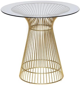 Стол обеденный ARGO (mod. DT1471) металл/стекло, D80x74.5 черный/золотой в Тюмени - предосмотр