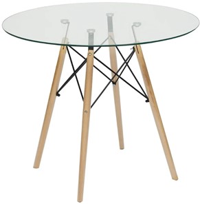 Стеклянный обеденный стол CINDY GLASS (mod.80GLASS) металл/стекло, D80х75см, прозрачный арт.13068 в Тюмени