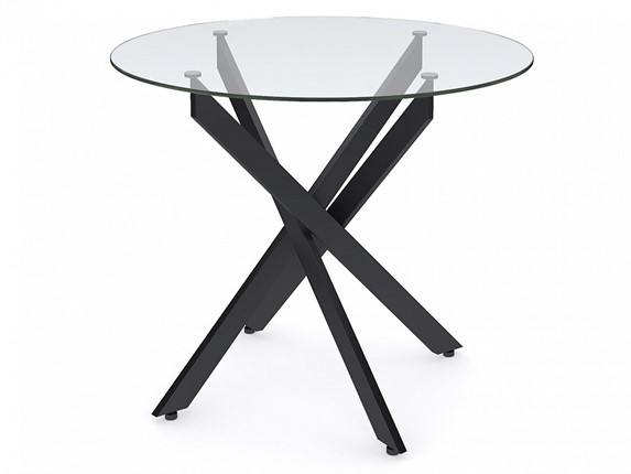 Обеденный стол Dikline R900 стекло/ножки черный металл в Тюмени - изображение