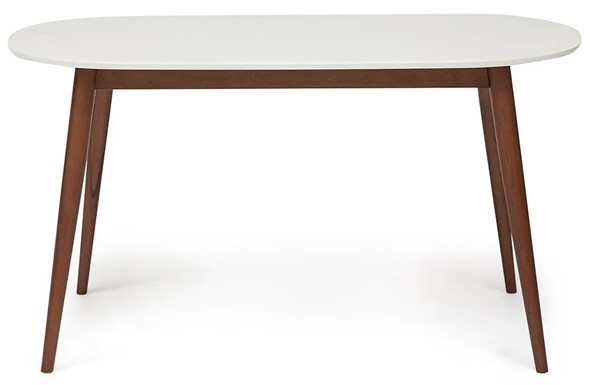 Обеденный стол MAX (Макс) бук/мдф 140х80х75 Белый/Коричневый арт.10465 в Заводоуковске - изображение