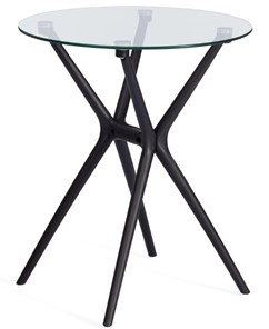 Стол обеденный PARNAVAZ (mod. 29) пластик/стекло, 60х60х70,5 прозрачный/черный арт.19698 в Тюмени