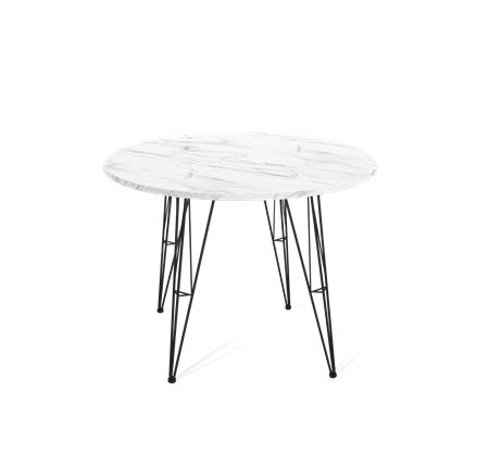 Стол обеденный  SHT-TU10 / SHT-TT 90 ЛДСП (мрамор кристалл/черный) в Тюмени - изображение