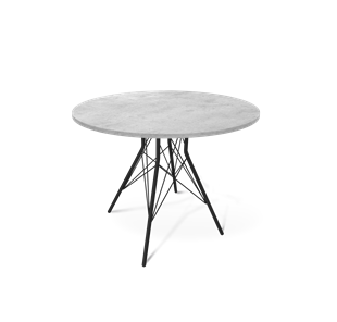 Круглый стол на кухню SHT-TU2-1 / SHT-TT 90 ЛДСП (бетон чикаго светло-серый/черный муар) в Тюмени