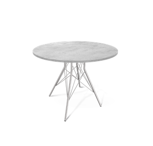 Круглый кухонный стол SHT-TU2-1 / SHT-TT 90 ЛДСП (бетон чикаго светло-серый/хром лак) в Тюмени