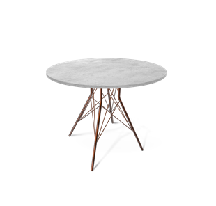 Круглый стол на кухню SHT-TU2-1 / SHT-TT 90 ЛДСП (бетон чикаго светло-серый/медный металлик) в Тюмени