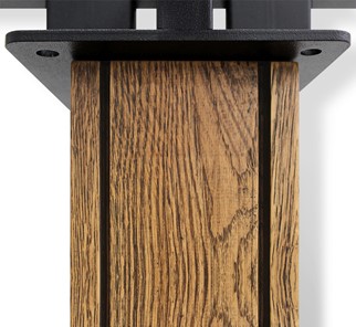 Кухонный обеденный стол SHT-TU22 (2 шт.)/ТT 120/80 (дуб брашированный коричневый/черный муар/белый шагрень) в Тюмени - предосмотр 6