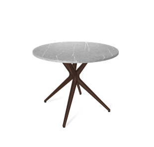 Обеденный круглый стол SHT-TU30 / SHT-TT 90 МДФ (серый мрамор/коричневый) в Тюмени