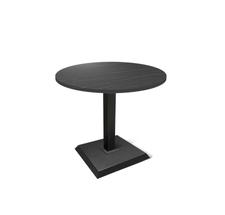 Кухонный обеденный стол SHT-TU5-BS2 / SHT-TT 80 ЛДСП (камень пьетра гриджио черный/черный) в Тюмени - изображение