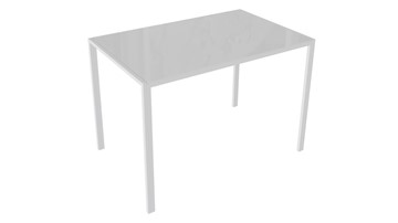Обеденный стол Торрес тип 1 (Белый муар/Белый глянец) в Ишиме