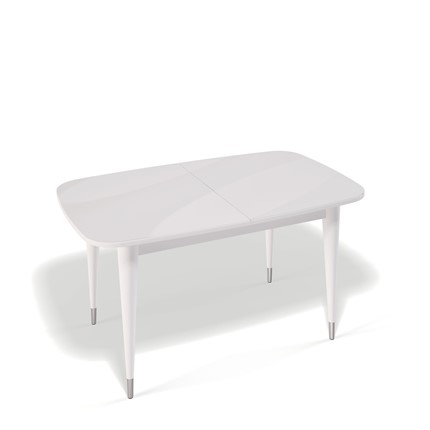 Кухонный стол раскладной Kenner K1250 (Белый/Стекло белое глянец) в Заводоуковске - изображение