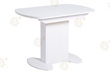 Кухонный стол раздвижной ПГ-02 тумба СТ2, белый, стекло, МДФ в Заводоуковске - предосмотр
