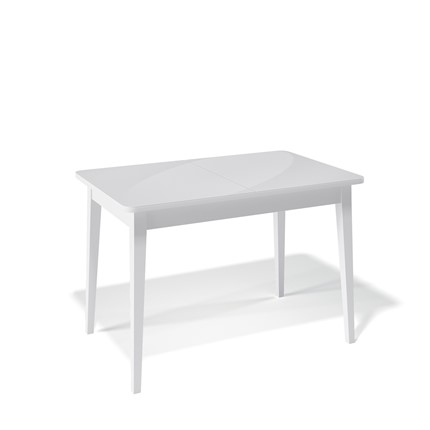 Обеденный раздвижной стол Kenner 1100M (Белый/Стекло белое глянец) в Заводоуковске - изображение